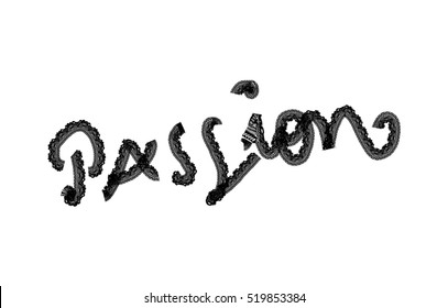 Passion Text With Lace, in vector.