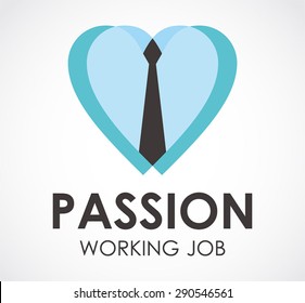 Passion tie business office work logo element symbol shape icon vector design template abstract company working job