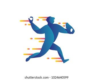 Passionate Baseball Athlete Pitcher Logo Illustration