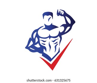 Passionate Body Builder Gym Athlete Logo