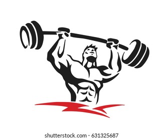 Passionate Body Builder Gym Athlete Logo