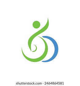 passionate disability people logo design vector icon template