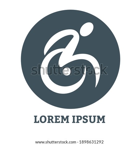 Passionate Disability People Support Logo. Wheel Chair Logo Illustration.