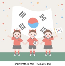 Passionate Football Fans From Republic of Korea. South Korea's supporters