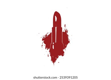 Passionate Lips with Shiny Make Up Isolated on White Background. Vector Illustration