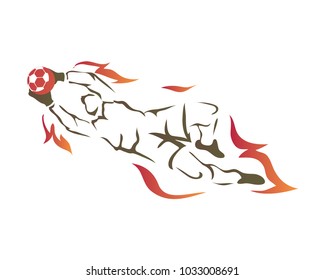 Passionate Professional Soccer Goalkeeper Athlete in Action Logo
