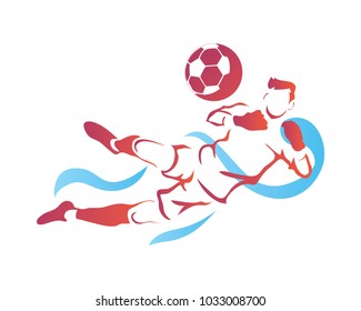 Passionate Professional Soccer Goalkeeper Athlete in Action Logo