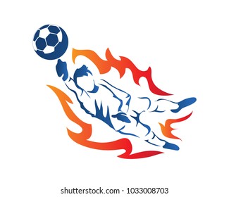 Passionate Professional Soccer Goalkeeper Athlete in Action Logo