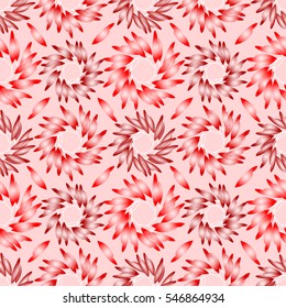 Passionate seamless pattern with abstract geometrical flower wreaths.