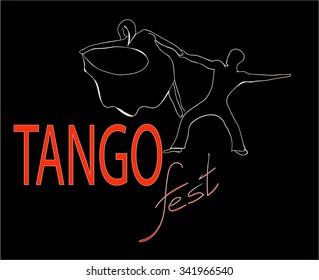 passionate tango festival one line vector