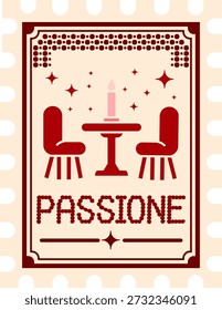 Passione Romantic Candlelight Dinner Postage Stamp