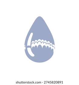 Passionflower Stigma with Wet Surface Droplet Shape Detailed Floral Vector Illustration