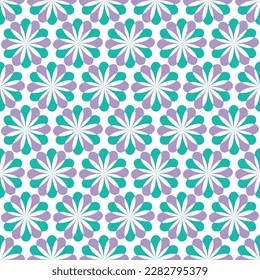 Passionflower Vector Abstract Retro Fashion Seamless Pattern Textile Design Minimal Geometric