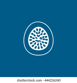 Passionfruit Flat Icon On Blue Background