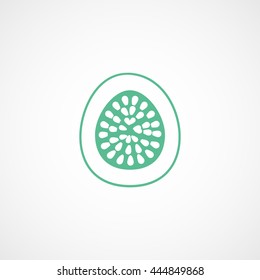 Passionfruit Green Flat Icon On White Background