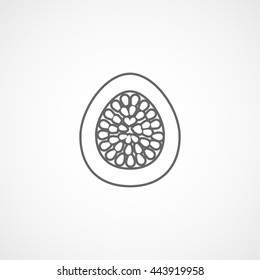 Passionfruit Line Icon On White Background