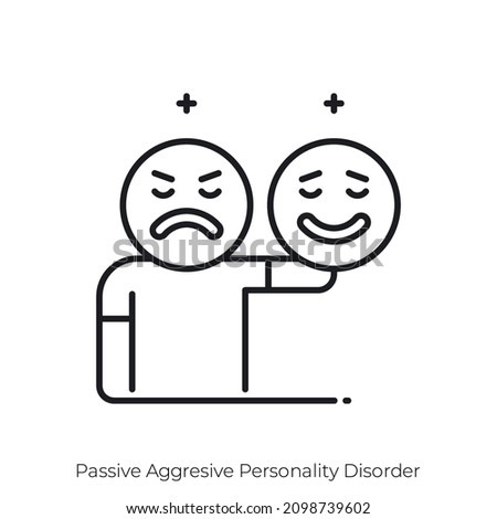 Passive Aggresive Personality Disorder icon. Outline style icon design isolated on white background