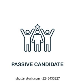 Passive Candidate icon. Monochrome simple Talent Development icon for templates, web design and infographics
