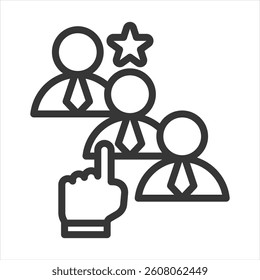 Passive Candidate Outline Icon Vector Illustration