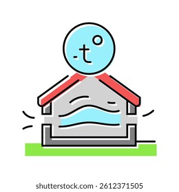 passive cooling green building color icon vector. passive cooling green building sign. isolated symbol illustration