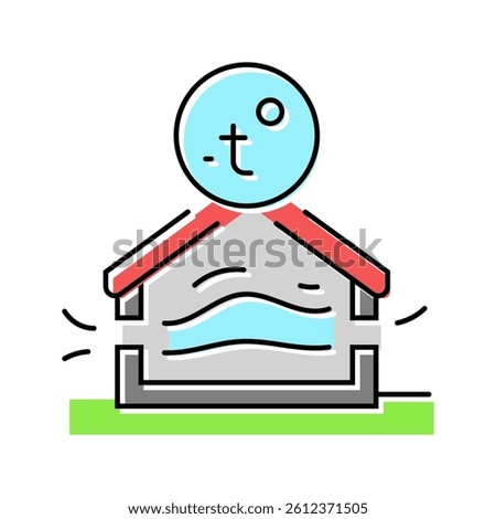 passive cooling green building color icon vector. passive cooling green building sign. isolated symbol illustration