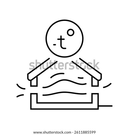 passive cooling green building line icon vector. passive cooling green building sign. isolated contour symbol black illustration