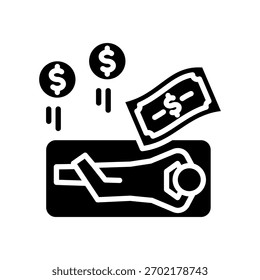 Passive Earnings Icon Glyph Vector Illustration