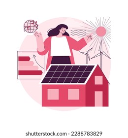 Passive house abstract concept vector illustration. Passive house standarts, heating efficiency, reducing ecological footprint, energy saving technology, sustainable home abstract metaphor.