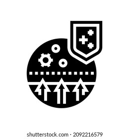 vector de icono de glifo de inmunidad pasiva. signo de inmunidad pasiva. símbolo de contorno aislado ilustración negra