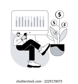 Passive income abstract concept vector illustration. Rental activity income, upfront investment, accelerate your financial goals, savings accounts, pay off debt, cash flow abstract metaphor.