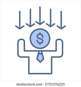 Passive Income Blue Icon Vector Illustration