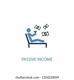 passive income concept 2 colored icon. Simple blue element illustration. passive income concept symbol design. Can be used for web and mobile UI/UX