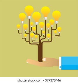 passive income concept vector Illustration, Hand holding Money tree. Financial and business. finance concept in flat style investing money, money in hand