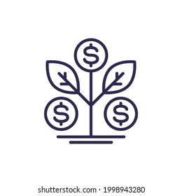 Passive Income And Growing Money Line Icon