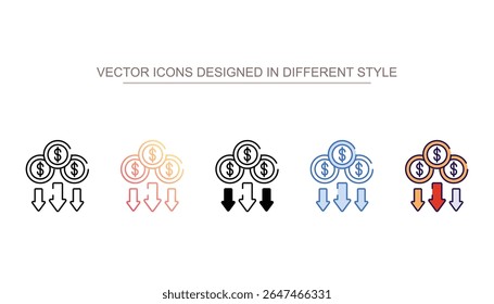 Passive Income icon design with white background stock illustration