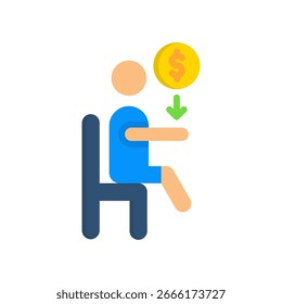 Ícone de renda passiva Ilustração de vetor plana