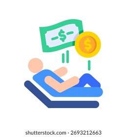 Passive Income Icon Flat Vector Illustration