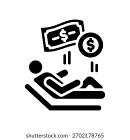 Passives Einkommen Symbol Glyphe Vektorgrafik