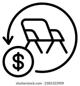 Passive Income icon line vector illustration