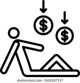 Ilustración vectorial de línea de ícono de ingresos pasivos
