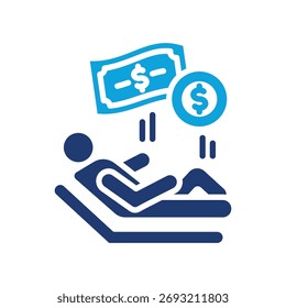 Icono de ingresos pasivos Ilustración vectorial mixta