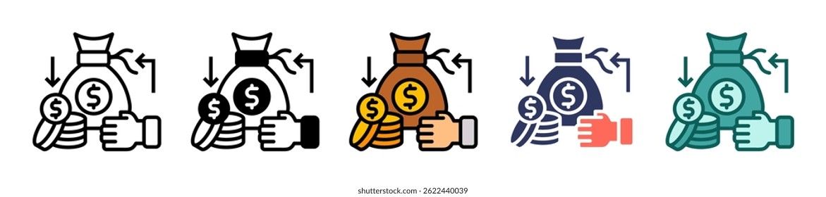Ícone de Receita Passiva - Ilustração de Múltiplos Vetores