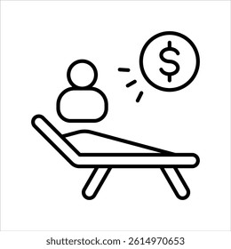 passive income icon in outline style vector illustration