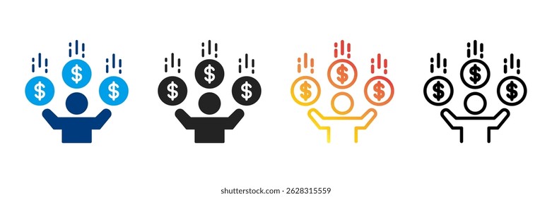 Passive Income Icon Set Different Style Collection