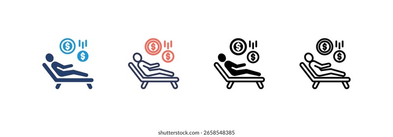 Passive Income icon set multiple style collection