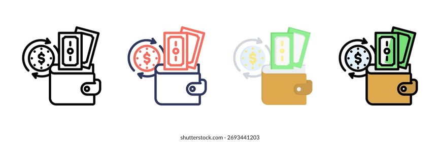Conjunto de iconos de ingresos pasivos colección de estilos múltiples