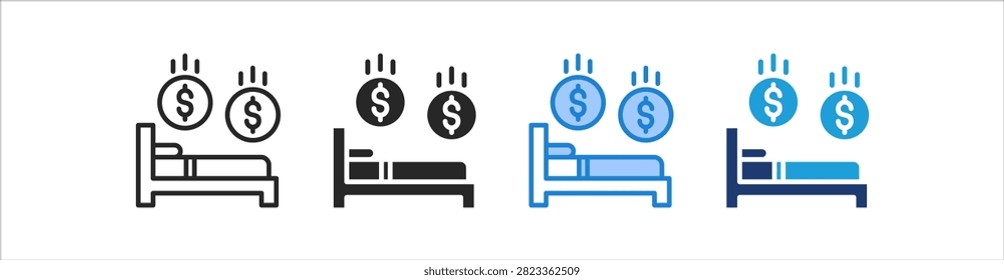Passive Income Icon Set Multiple Style Vector Collection