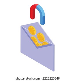 Passive income mail icon isometric vector. Work cash. Computer freedom