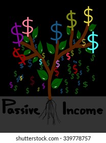 Passive income, money tree vector