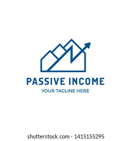 Passive Income statistic Bars and arrow logo Design Inspiration